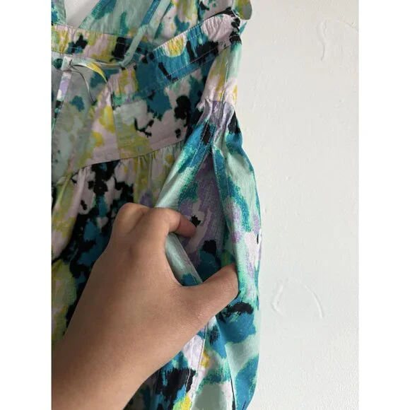 Flawed New Free People Long Love Triangle Printed Embroidered Midi Dress Size XL - Picture 8 of 8